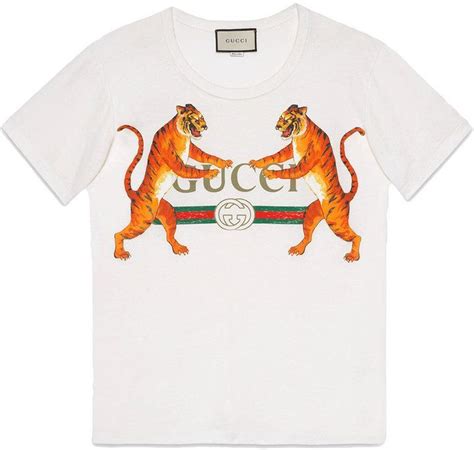 gucci tiger white t shirt|Gucci tiger brooch.